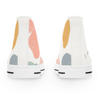 Handrawn High Top Womens Fashion Sneakers - look from behind