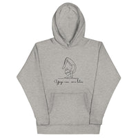Yogalife Hoodie Carbon grey with writing Yoga Now Wine Later