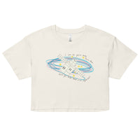 Harry Styles Baby Tee Ecru with Satellite and Harry Styles Song Lyrics Drawing